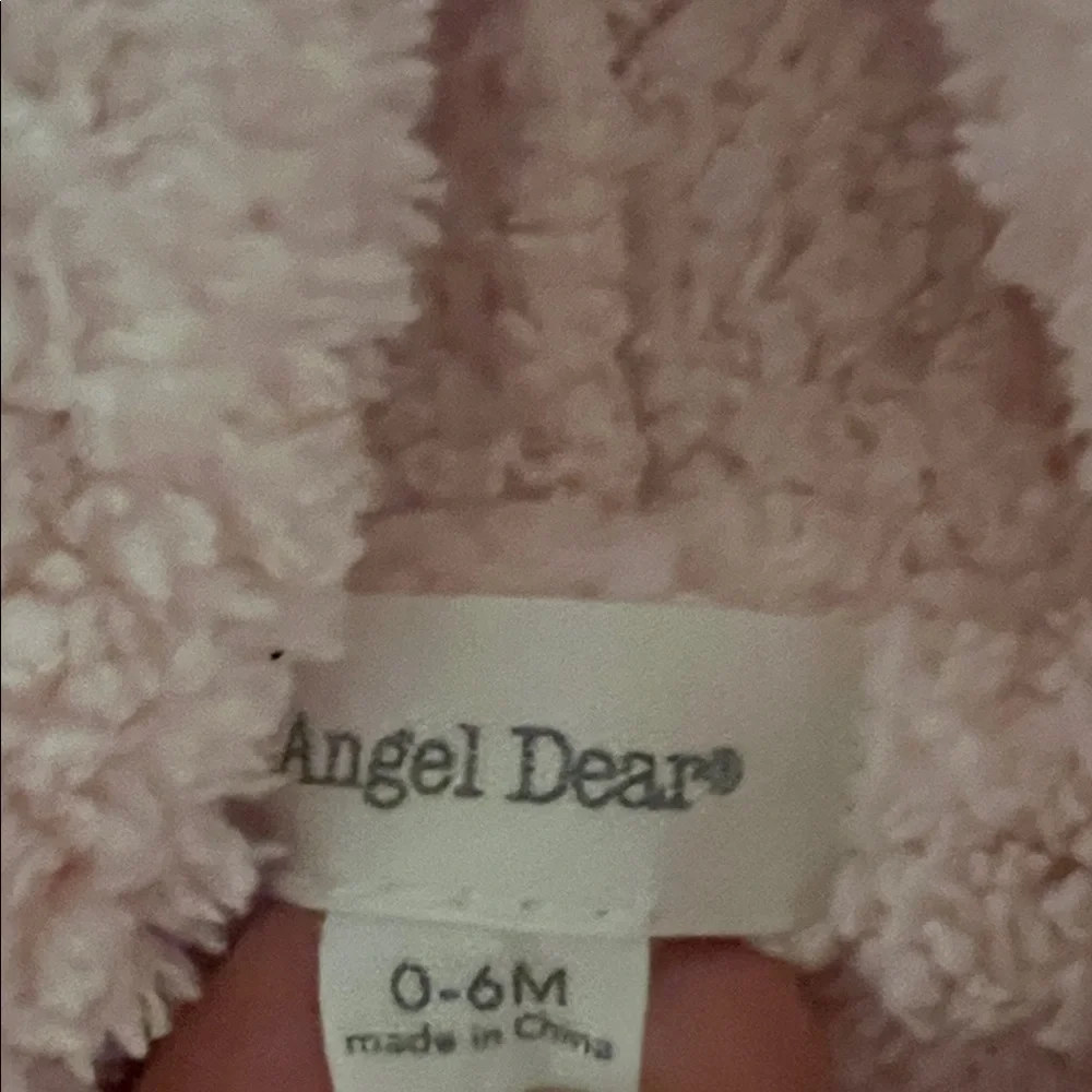 Angel dear Cozy Plush Hooded Baby Jacket - Light Pink (0-6 months) - Picture 2 of 4